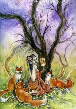  fantaisie Tableaux - renard le trickster fox spiritueux fantaisie
